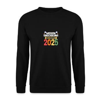 Kita Abschied Erste Klasse Einschulung 2025 - Unisex Pullover - Schwarz - Vorne - Alina (178cm) & Michal (187cm)