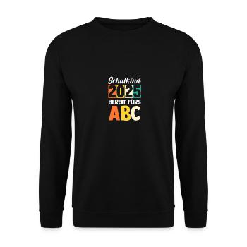 Kita Abschied Erste Klasse Einschulung 2025 - Unisex Pullover - Schwarz - Vorne - Alina (178cm) & Michal (187cm)
