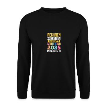 Kita Abschied Erste Klasse Einschulung 2025 - Unisex Pullover - Schwarz - Vorne - Alina (178cm) & Michal (187cm)