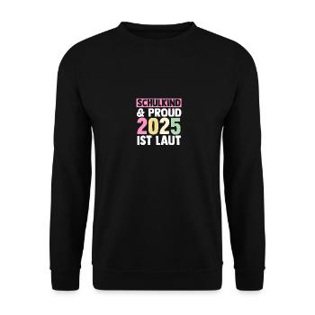 Kita Abschied Erste Klasse Einschulung 2025 - Unisex Pullover - Schwarz - Vorne - Alina (178cm) & Michal (187cm)