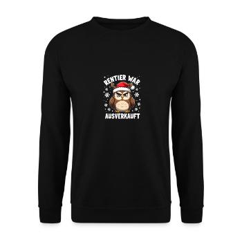 Eule Rentier war ausverkauft - Unisex Pullover - Schwarz - Vorne - Alina (178cm) & Michal (187cm)