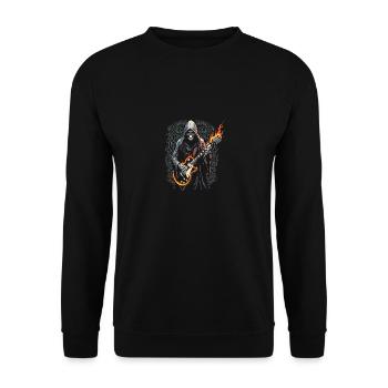 Grim Reaper with Guitar - Rock Style - Unisex Sweatshirt - black - Front - Alina (178cm) & Michal (187cm)
