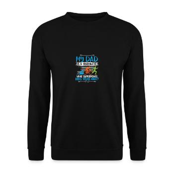 Triathlon Sport Triathlete Gift · Super Power - Sweat-shirt Unisexe - noir - Devant - Alina (178cm) & Michal (187cm)