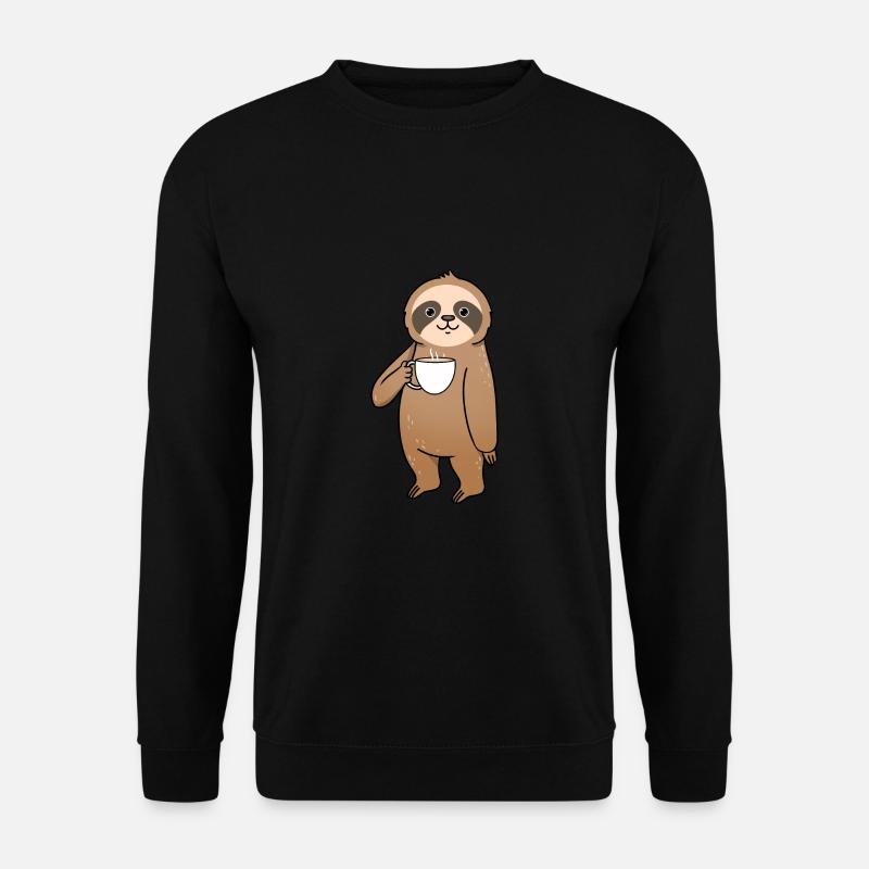 Sloth drinks coffee - Unisex Sweatshirt - black