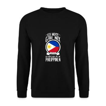 Ich Brauche Keine Therapie Ich Muss Nur Auf Die - Unisex Pullover - Schwarz - Vorne - Alina (178cm) & Michal (187cm)