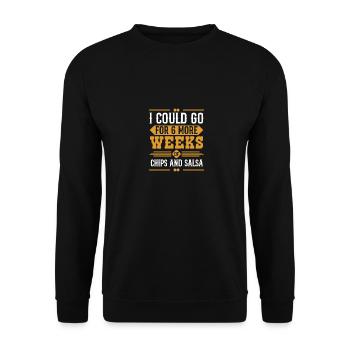 Je pourrais aller pour 6 semaines de plus de frites et de salsa - Sweat-shirt Unisexe - noir - Devant - Alina (178cm) & Michal (187cm)