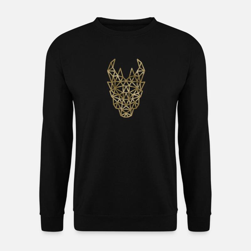 goldener gitter linien Drachenkopf - Unisex Pullover - Schwarz