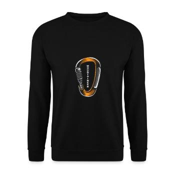 Alpinist Mountain Carabiner alpine climbing Mountaineering - Unisex Sweatshirt - black - Front - Alina (178cm) & Michal (187cm)