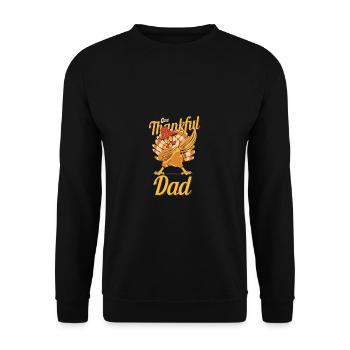 One Thankful Dad Turkey Family Matching Funny - Unisex Sweatshirt - black - Front - Alina (178cm) & Michal (187cm)