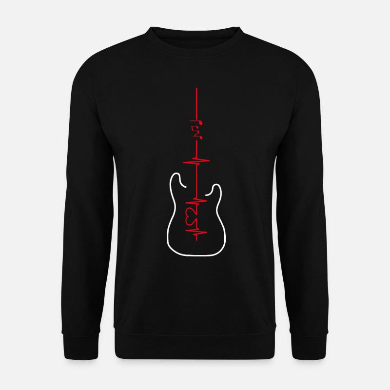 Herzschlag Gitarre EKG Gitarrist E-Gitarre - Unisex Pullover - Schwarz