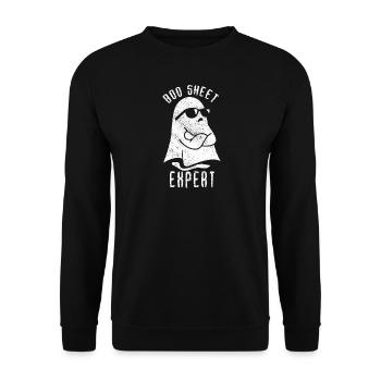 Halloween Humor Funny Ghost Boo Sheet Expert - Unisex Sweatshirt - black - Front - Alina (178cm) & Michal (187cm)