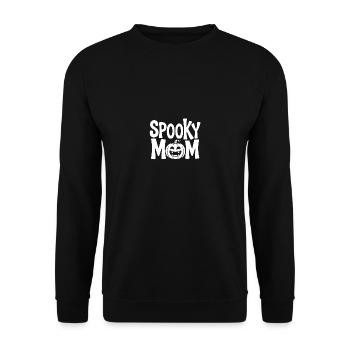 Spooky Mom Mom's Halloween Shirt Laughing Pumpkin - Unisex Sweatshirt - black - Front - Alina (178cm) & Michal (187cm)