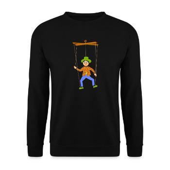 kinder marionette spielen - Unisex Pullover - Schwarz - Vorne - Alina (178cm) & Michal (187cm)