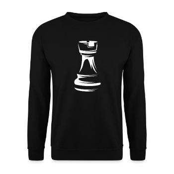 chess rook schach turm figur symbol Verein icon - Unisex Pullover - Schwarz - Vorne - Alina (178cm) & Michal (187cm)