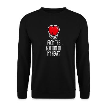 Drôle de Saint-Valentin Ass Heart dessin animé - Sweat-shirt Unisexe - noir - Devant - Alina (178cm) & Michal (187cm)
