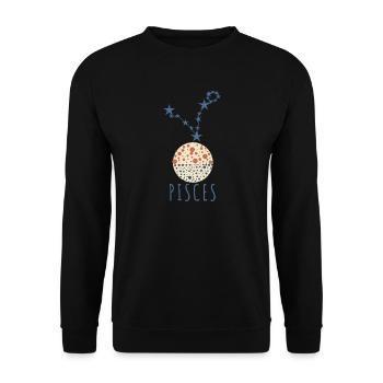 The constellation of Pisces - Unisex Sweatshirt - black - Front - Alina (178cm) & Michal (187cm)
