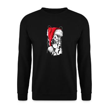 Père Noël Malinois Saint-Nicolas chiens Wilsigns - Sweat-shirt Unisexe - noir - Devant - Alina (178cm) & Michal (187cm)