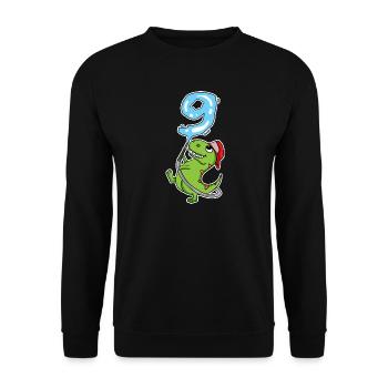 Dino Fire Fighter Number 9 ws - Unisex Pullover - Schwarz - Vorne - Alina (178cm) & Michal (187cm)