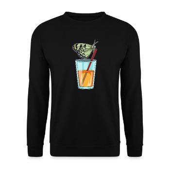 Schmetterling Saft - Unisex Pullover - Schwarz - Vorne - Alina (178cm) & Michal (187cm)