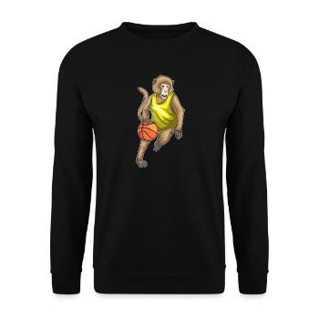 Affe Basketballspieler Basketball - Unisex Pullover - Schwarz - Vorne - Alina (178cm) & Michal (187cm)