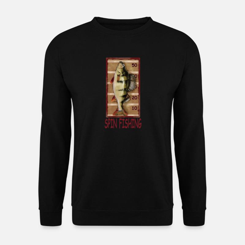 Spinnangeln und Rekordbarsch - Angeln - Unisex Pullover - Schwarz