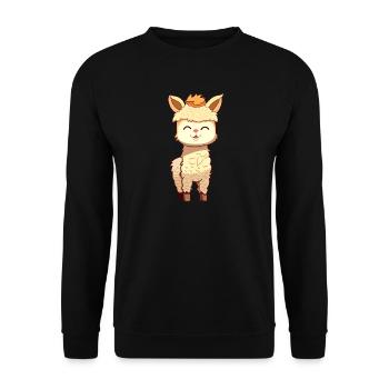 Alpaca - Unisex Sweatshirt - black - Front - Alina (178cm) & Michal (187cm)