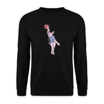 Sphynx Cat Bowling Bowling Ball - Unisex Sweatshirt - black - Front - Alina (178cm) & Michal (187cm)