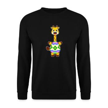 Giraffe Ostern Osterei - Unisex Pullover - Schwarz - Vorne - Alina (178cm) & Michal (187cm)