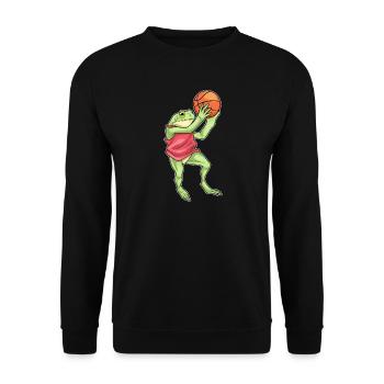 Frog basketball player basketball - Unisex Sweatshirt - black - Front - Alina (178cm) & Michal (187cm)