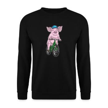Vélo cochon - Sweat-shirt Unisexe - noir - Devant - Alina (178cm) & Michal (187cm)