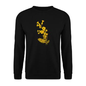 Schlüsselblumen Skizze – Monochrome Illustration - Unisex Pullover - Schwarz - Vorne - Alina (178cm) & Michal (187cm)