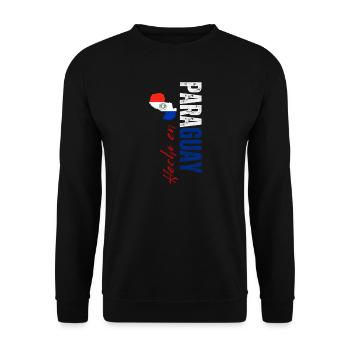 Fabriqué au Paraguay, design vertical - Sweat-shirt Unisexe - noir - Devant - Alina (178cm) & Michal (187cm)