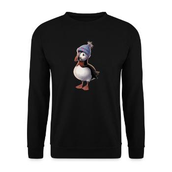 Beau macareux avec chapeau - Sweat-shirt Unisexe - noir - Devant - Alina (178cm) & Michal (187cm)