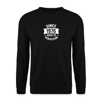 1976 - 50 years of a sweater or shirt as a gift - Unisex Sweatshirt - black - Front - Alina (178cm) & Michal (187cm)