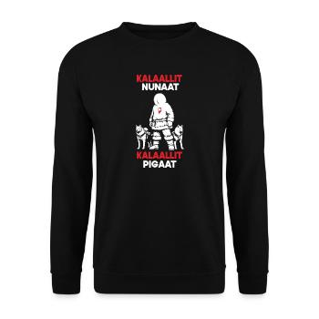 Grönland Design - Kalaallit Nunaat - Unisex Pullover - Schwarz - Vorne - Alina (178cm) & Michal (187cm)