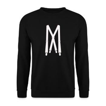 White suspenders illustration - Unisex Sweatshirt - black - Front - Alina (178cm) & Michal (187cm)