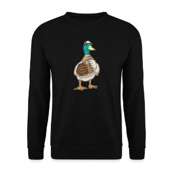 Duck Baseball Baseball Glove Sport - Unisex Sweatshirt - black - Front - Alina (178cm) & Michal (187cm)