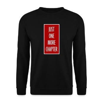Just One More Chapter Lustig Bücherwurm Lesen - Unisex Pullover - Schwarz - Vorne - Alina (178cm) & Michal (187cm)