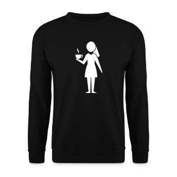 Femme au café - Sweat-shirt Unisexe - noir - Devant - Alina (178cm) & Michal (187cm)