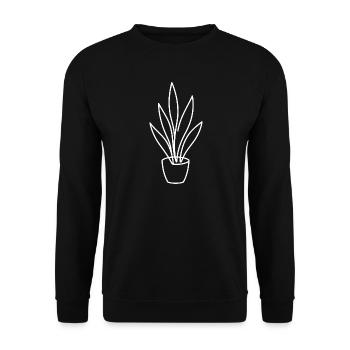 Agave Line Art Plant Design - Unisex Sweatshirt - black - Front - Alina (178cm) & Michal (187cm)