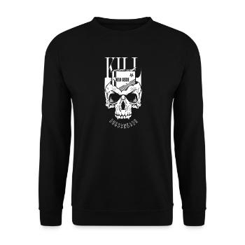 Weißer Schädel tot innen - Unisex Pullover - Schwarz - Vorne - Alina (178cm) & Michal (187cm)