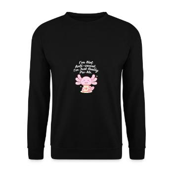 I am introverted positive positive Zi - Unisex Sweatshirt - black - Front - Alina (178cm) & Michal (187cm)