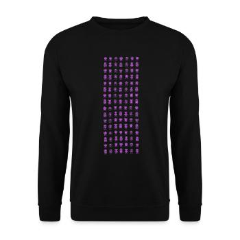 Robotermuster Roboter Muster - Unisex Pullover - Schwarz - Vorne - Alina (178cm) & Michal (187cm)