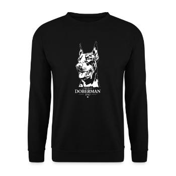 Doberman Papa Chien Chien Doberman Wilsigns - Sweat-shirt Unisexe - noir - Devant - Alina (178cm) & Michal (187cm)