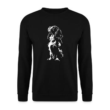 Cavalier King Charles Spaniel Chien Chien Wilsigns - Sweat-shirt Unisexe - noir - Devant - Alina (178cm) & Michal (187cm)