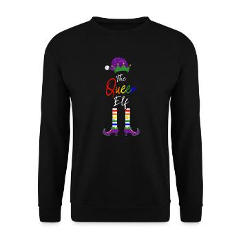 The Queer Elf - Der schwule Weihnachtself - Unisex Pullover - Schwarz - Vorne - Alina (178cm) & Michal (187cm)