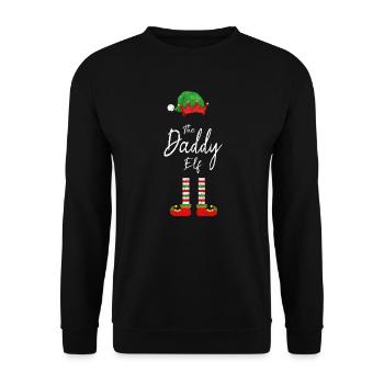 The daddy Elf - Der Vater Weihnachts-Elf - Unisex Pullover - Schwarz - Vorne - Alina (178cm) & Michal (187cm)