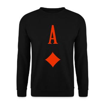 As De Carreau Carte A Jouer Poker - Sweat-shirt Unisexe - noir - Devant - Alina (178cm) & Michal (187cm)