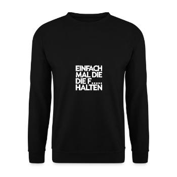 Eins nach dem Anderen der Reihe nach - Unisex Pullover - Schwarz - Vorne - Alina (178cm) & Michal (187cm)