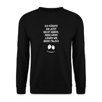 Je suis d'accord avec toi maintenant - Sweat-shirt Unisexe - noir - Devant - Alina (178cm) & Michal (187cm)